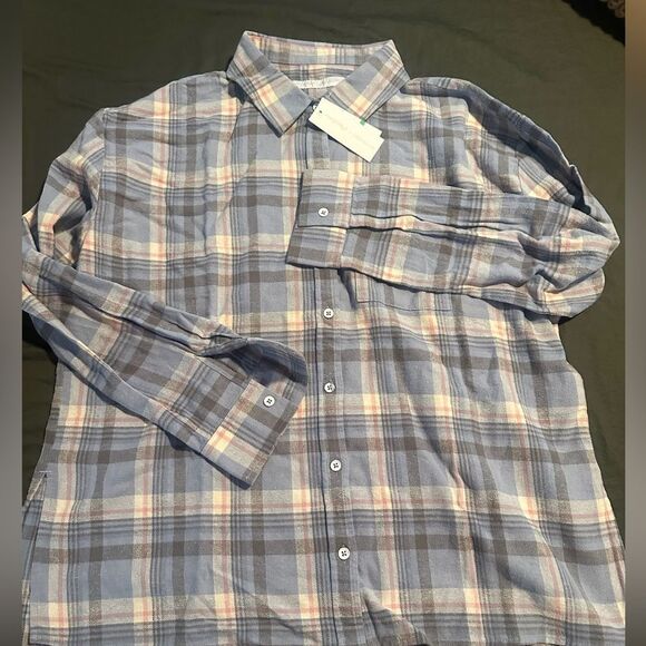 Kittenish Flag of Anthem Blue Plaid Button Down Shirt - Picture 1 of 3